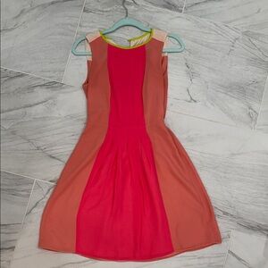LOFT Pink and Coral Midi Dress